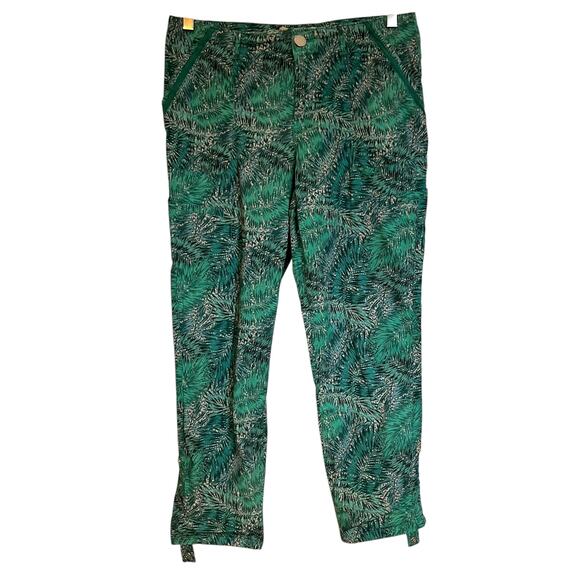 Democracy "Flex"ellent Green Leaf Floral Convertible Utility Crop Cargo Pants 6 - Picture 1 of 10